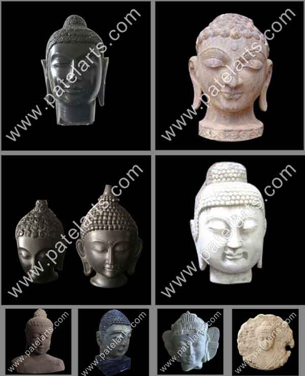 Buddha Head Statue, marble, Buddha Head, Antique Buddha head statue, buddha heads statues, buddha silver head statue sculpture, buddha head garden sculpture, Udaipur, Rajasthan, India
